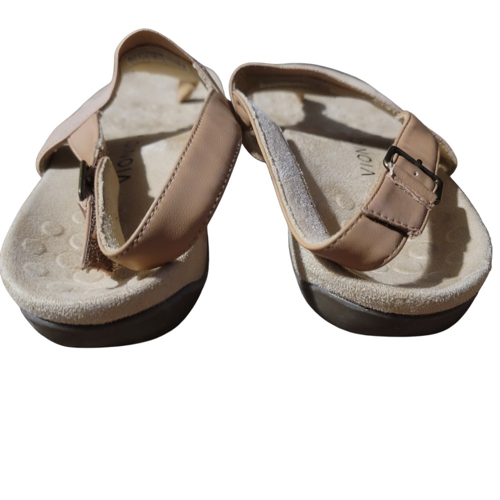 Vionic Adjustable T-Strap Sandals Danita  Color Macaroon Beige size 10 Flat - Picture 4 of 6